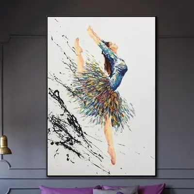 Modern Ballerina Painting Abstract Oil Artwork Dancer Impasto Painting Oversized Ballerina Painting Abstract | BALLERINA KATH...