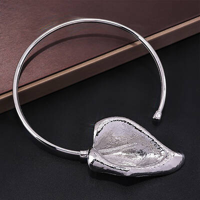 Brass Leaf Cuff Choker Necklaces for Women