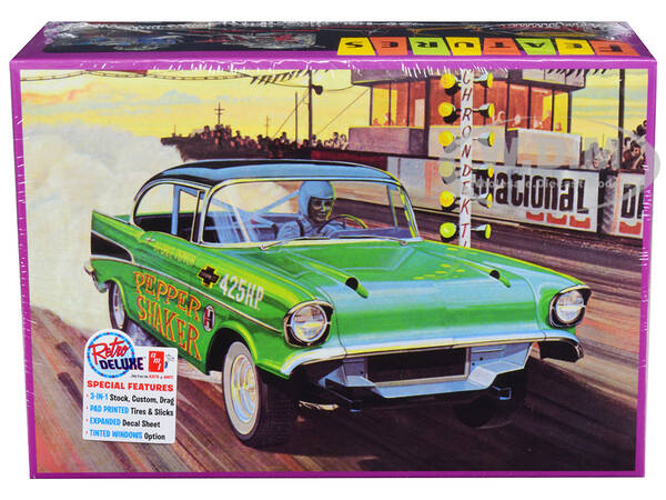 Skill 2 Model Kit 1957 Chevrolet Bel Air Pepper Shaker 3 in 1 Kit 1/25 Scale Model by AMT