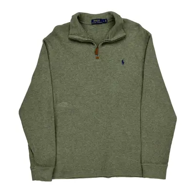 Ralph Lauren 1/4 Zip - Large Grey Cotton