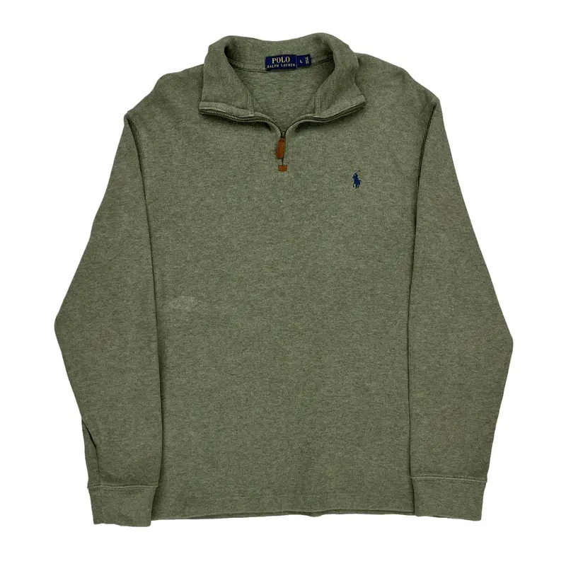 Ralph Lauren 1/4 Zip - Large Grey Cotton