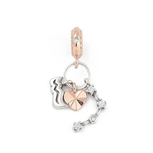Brass Pendants with Cubic Zirconia European Beads
