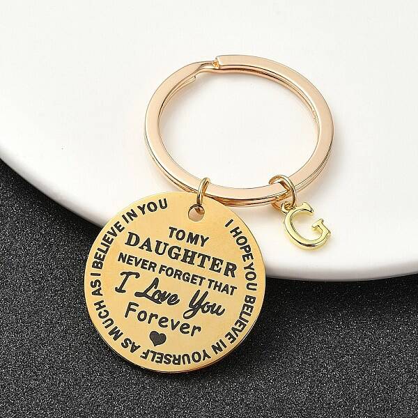 Valentine's Day Brass & 201 Stainless Steel Keychain