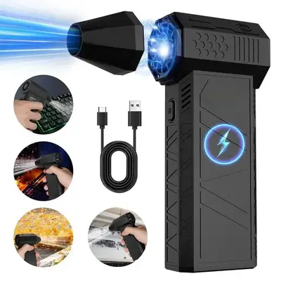 Mini Jet Fan Blower, Portable Turbo Powerful Blower, Continuously Variable Speed, Type-C Charging, for Cleaning Computers, Pe...