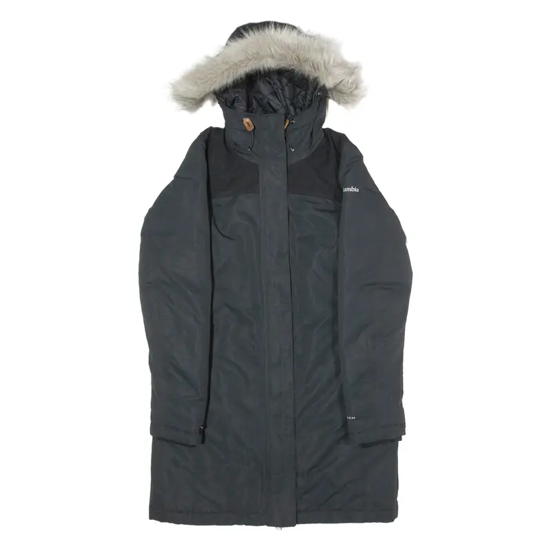 COLUMBIA Womens Parka Coat Black Hooded XS