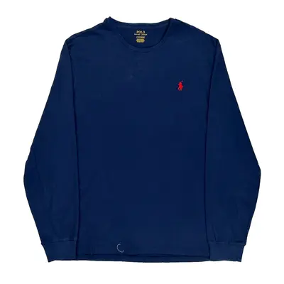 Ralph Lauren Long Sleeve T-Shirt - Large Navy Cotton