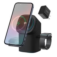 Three in one wireless charger, fast charging, Qi2 certified, suitable for, iPhone,iWatch, AirPods headphone charging stations...