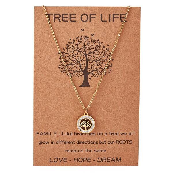 Clear Cubic Zirconia Tree of Life Pendant Necklace