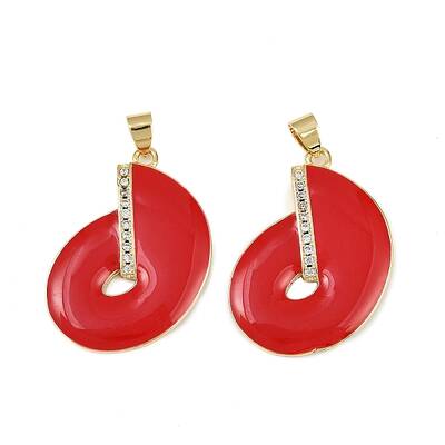 Brass Micro Pave Cubic Zirconia Pendants
