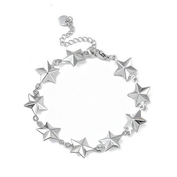 Non-Tarnish 304 Stainless Steel Star Link Chain Bracelets for Women