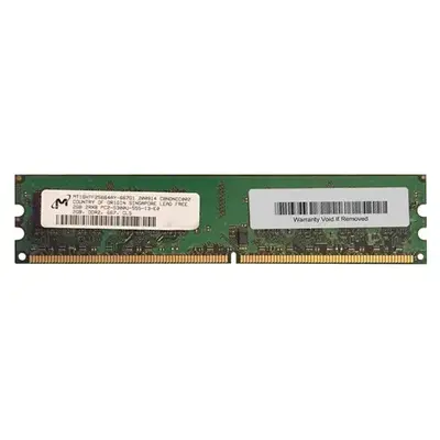 Micron MT16HTF25664AY-667G1 | 2GB DDR2-667MHz PC2-5300 Non-ECC Unbuffered UDIMM CL5 2Rx8 1.8V 240-Pin Memory Module