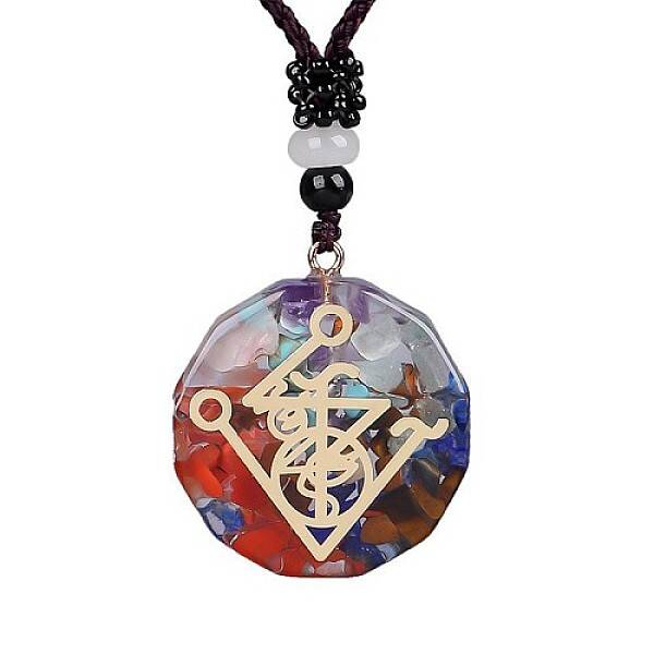 Orgonite Chakra Natural & Synthetic Mixed Stone Pendant Necklaces