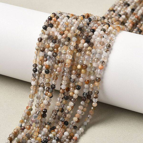Natural Black Rutilated Quartz Beads Strands
