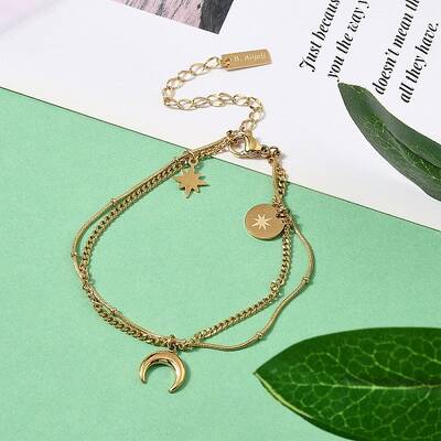 304 Stainless Steel Multi-strand Chain Bracelets