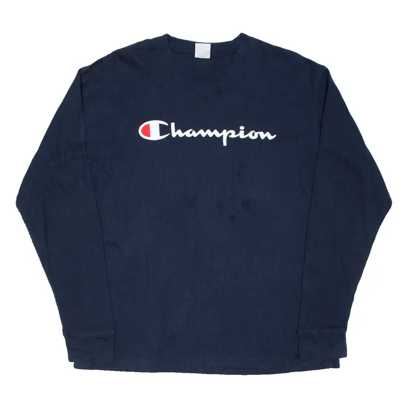 CHAMPION Sleepwear Mens T-Shirt Blue Long Sleeve L