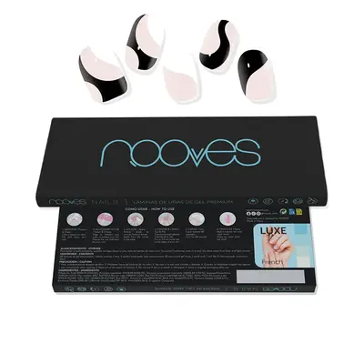Nooves Premium Glam White Cow Gel Nail Sheets 20 U