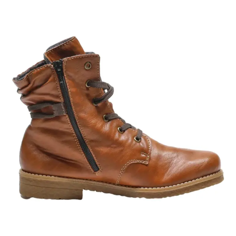 RIEKER Lace-Up Boots Brown Leather Womens UK 5