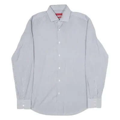HUGO BOSS Regular Fit Mens Shirt Black Striped Long Sleeve M
