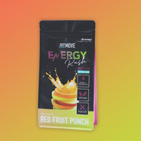 Just Move Pre Workout -  Fruit Punch Energy Rush - Vegan (Plant Based), Organic, B12 Vitamins, Hydration, Lions Mane, Beet Ro...