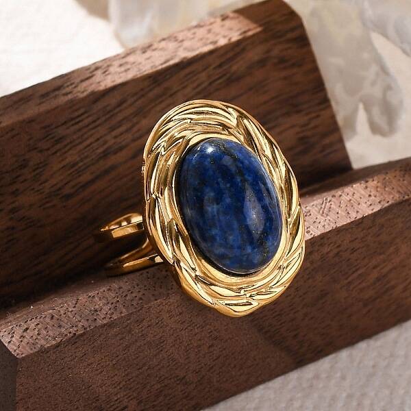 Oval Natural Lapis Lazuli Finger Rings
