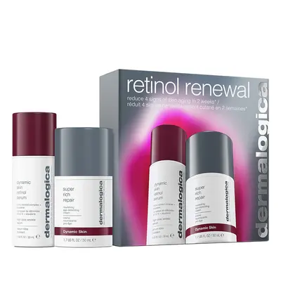 Retinol Renewal Set Dermalogica: Dynamic Skin Retinol Anti-Wrinkle Serum for Face 30ml + Dynamic Skin Anti-Aging Cream for Fa...