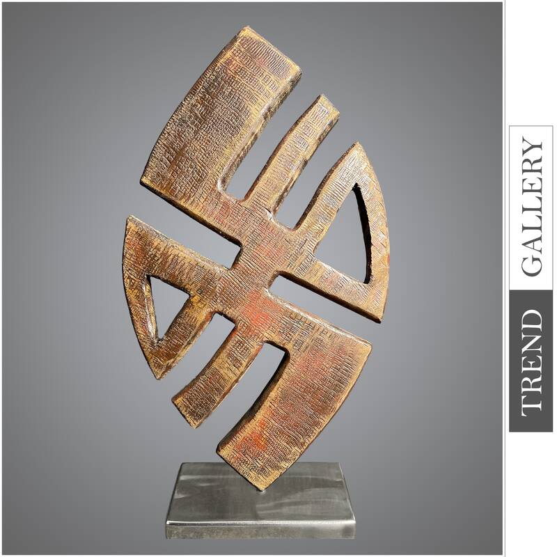 Abstract Figurative Wood Table Figurine Brown Modern Sculpture Creative Table Figurine Desktop Art | GEMINI 18"x10"