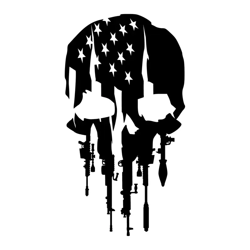 Gun Skull Die-cut High Performance Vinyl Decal