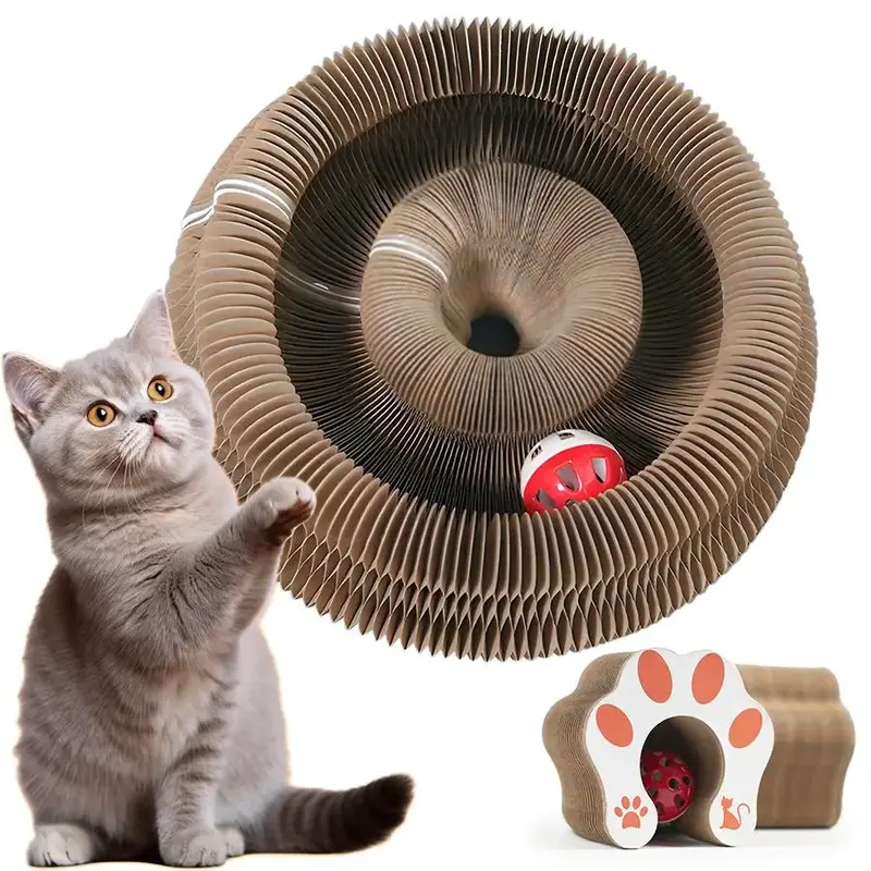 Cat Toys Magic Organ Cat Scraper Magic Organ Cat Toys Foldable Accordion Cat Toys With Ball Interactive Psychophysical Exerci...
