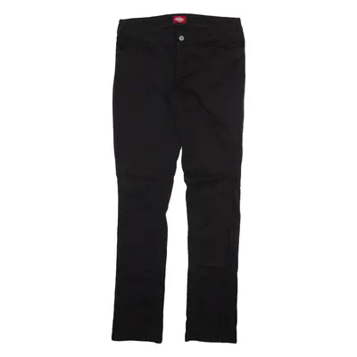DICKIES Womens Trousers Black Slim Straight W30 L31