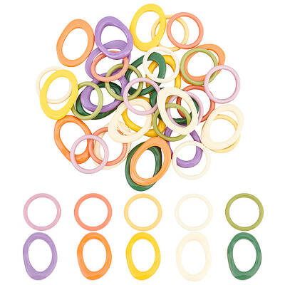 40Pcs 10 Style Resin Linking Rings