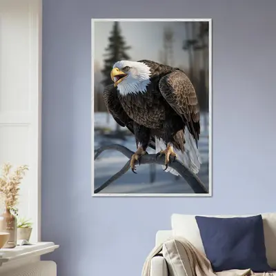 Regal Strength - Bald Eagle in Snowy Wilderness