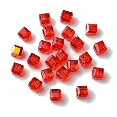 100Pcs Transparent Electroplate Glass Beads