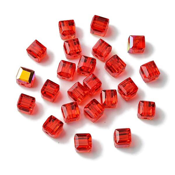 100Pcs Transparent Electroplate Glass Beads