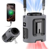 SOCOOL FAN Portable Waist Fan, USB Rechargeable Personal Fan with Phone Charging Function, 4 Speeds 13000RPM Fan, Suitable fo...