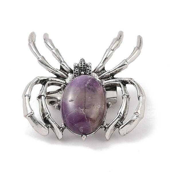 Natural Amethyst Brooches