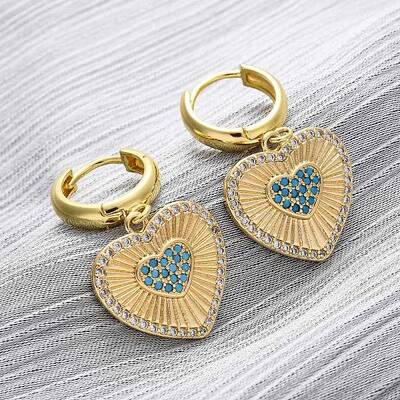 Brass Cubic Zirconia Hoop Earrings