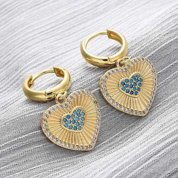 Brass Cubic Zirconia Hoop Earrings