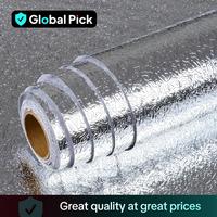 Kitchen Backsplash Wallpaper, Peel and Stick Aluminum Foil Contact Paper Textured Wall Paper, Oil-proof Heat Resistant Wall S...