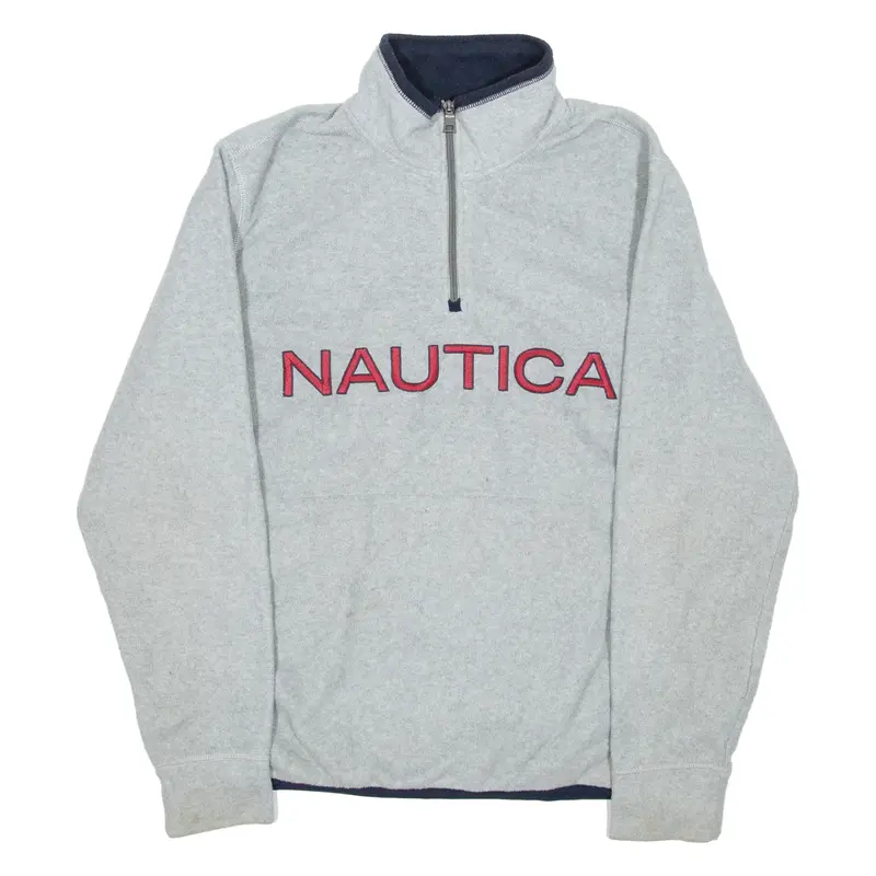 NAUTICA Mens Fleece Grey 1/4 Zip M