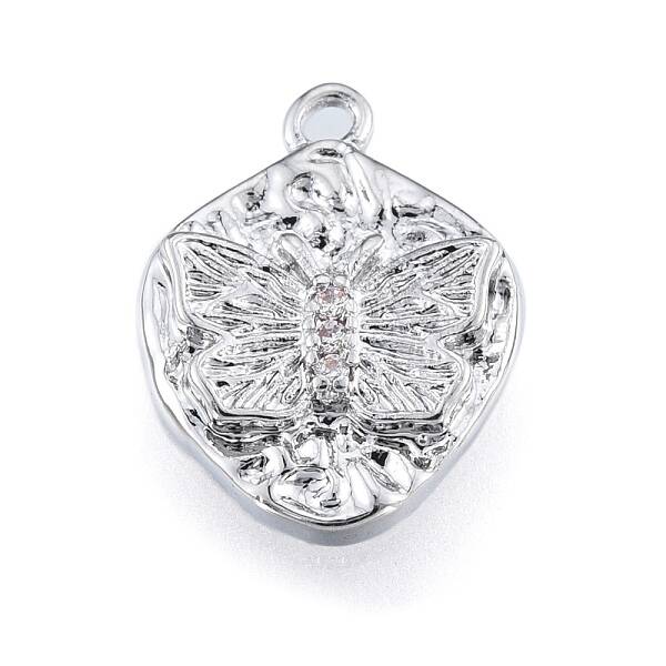Brass Pave Clear Cubic Zirconia Charms