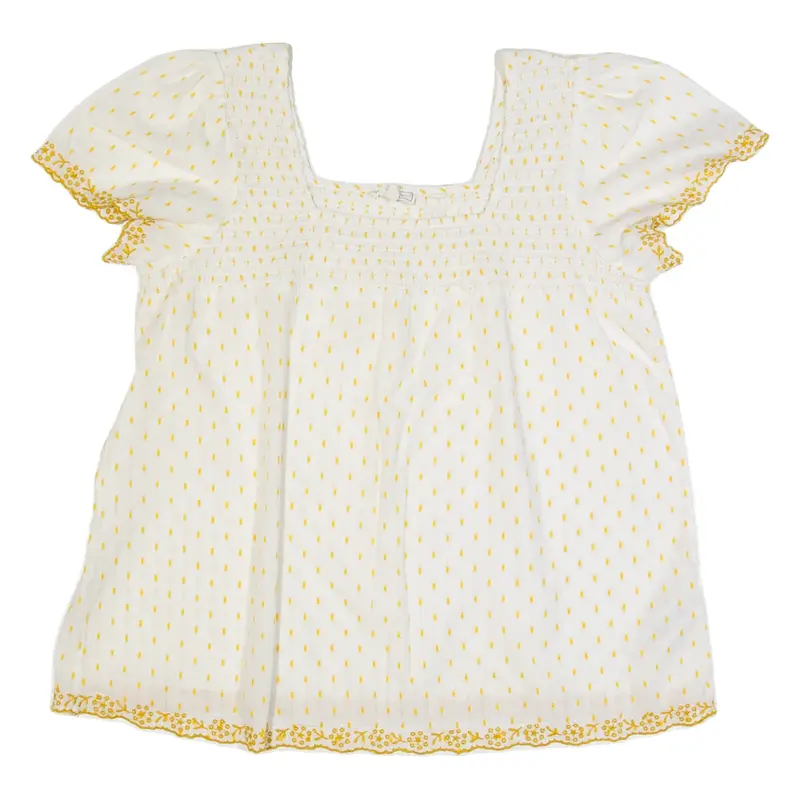 FAT FACE Womens Printed Top White Spotted UK 12