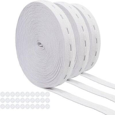 Flat Elastic Cord/Bands with Buttonhole