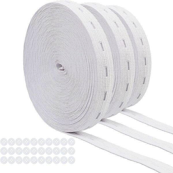 Flat Elastic Cord/Bands with Buttonhole