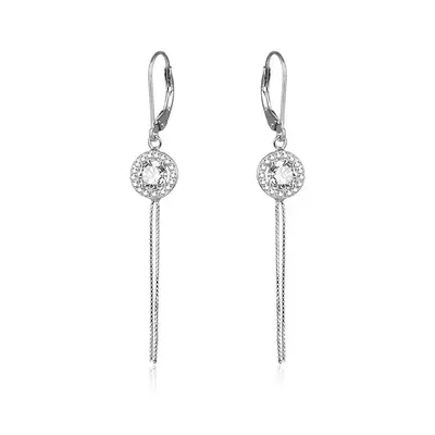 Beneto Long earrings IN silver with zirconia AGUC1977