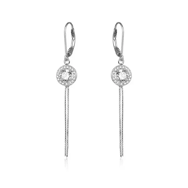 Beneto Long earrings IN silver with zirconia AGUC1977