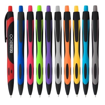 250 Custom Two-Tone Sleek Write Rubberized Pen - Low Viscosity