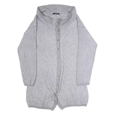 WEEKEND MAX MARA Womens Cardigan Grey Roll Neck Tight Knit Cashmere M
