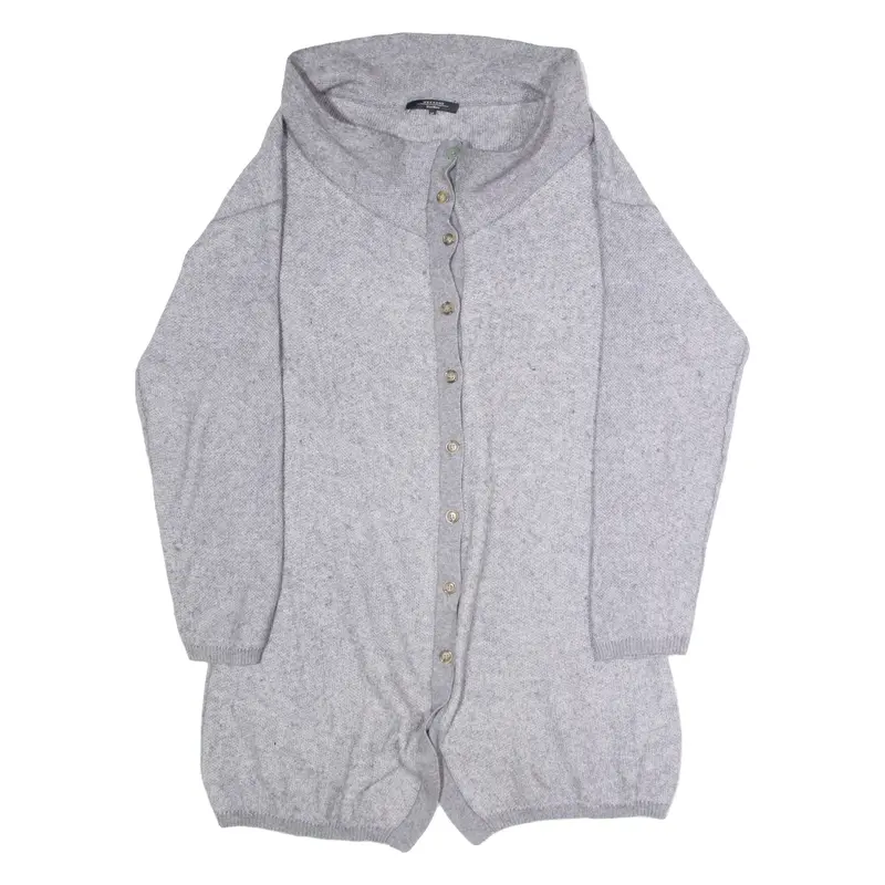 WEEKEND MAX MARA Womens Cardigan Grey Roll Neck Tight Knit Cashmere M