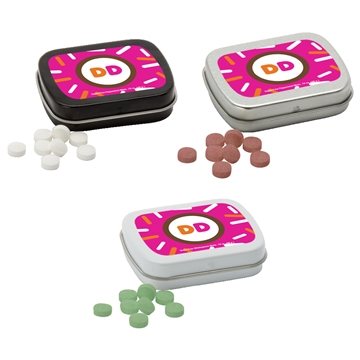 100 Customized Sugar Free Mints in a Small Rectangular Hinged Tin ...