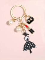 Cute Retro Lipstick Pendants Bag Keychain, Mother's Day Gift, Stylish Purse Charm, Backpack Accessory for Women and Girls